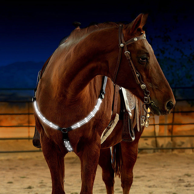 Dual LED Horse Harness Nylon Night Visible Horse Riding Equipment Racing Equitation