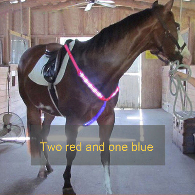 Dual LED Horse Harness Nylon Night Visible Horse Riding Equipment Racing Equitation